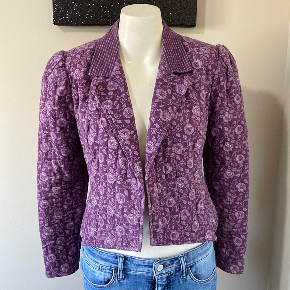 Gunne Sax by Jessica McClintock Quilted Jacket Purple